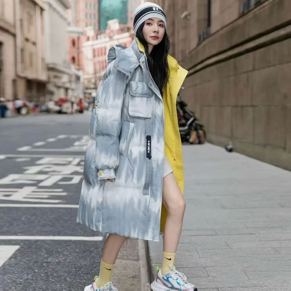 Gradient Winter Clothing Women 90% Duck Down Coat Fashion Long Puffer Jacket for Female Thick Warm Parkas Lady Outerwear 2025