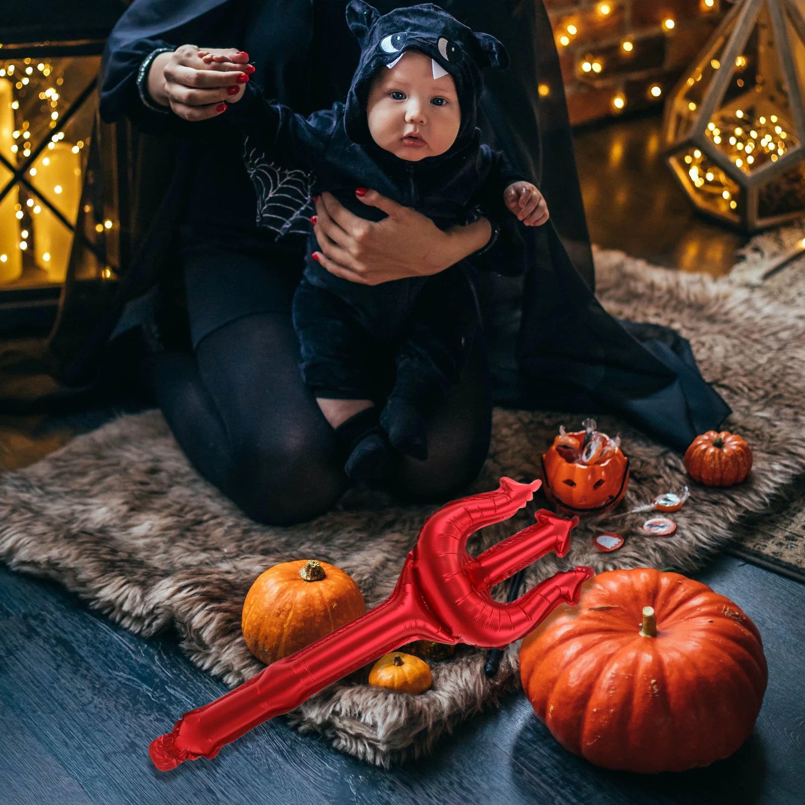 

25Pcs Devil Horn Headbands Halloween Creative Costume Props Large Party Balloons Aluminum Film Layout Decoration