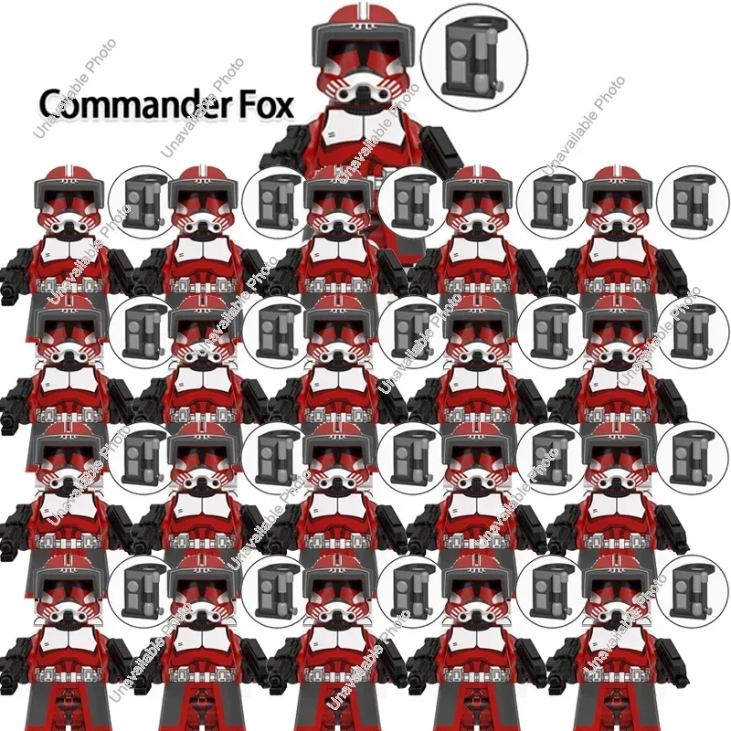 HEROCROSS 21Pcs New Star Wars Commander Fox Building Blocks Clone Trooper Coruscant Assault Trooper Brick Mini Action Figure Toy moc