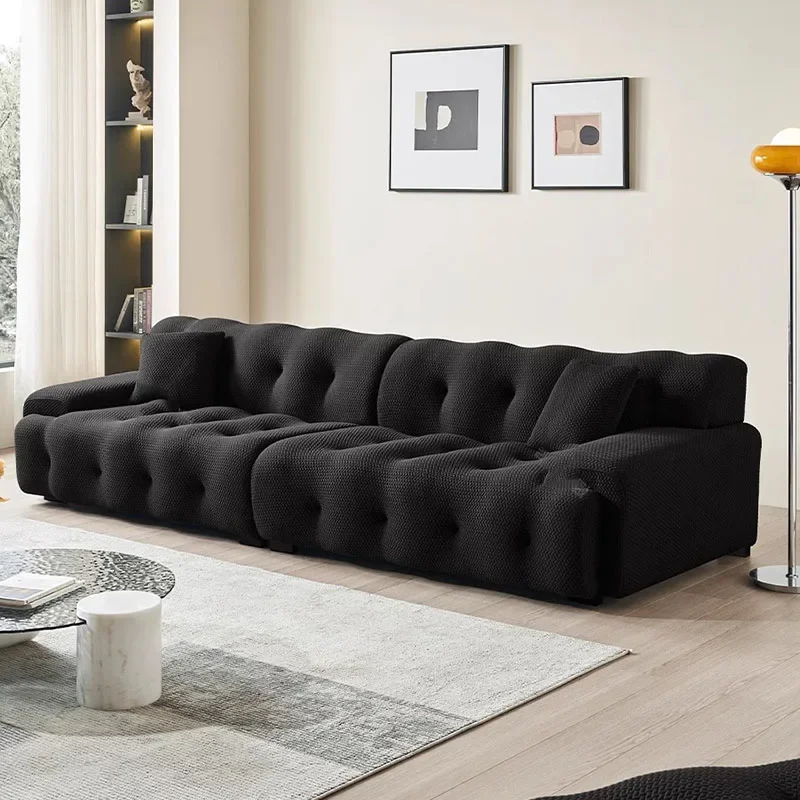 Small Stretch Black Sofa Luxury Simple Comfortable Floor Lounge Lazzy Sofa Sectional Recliner Modern Salon Meuble Home Furniture