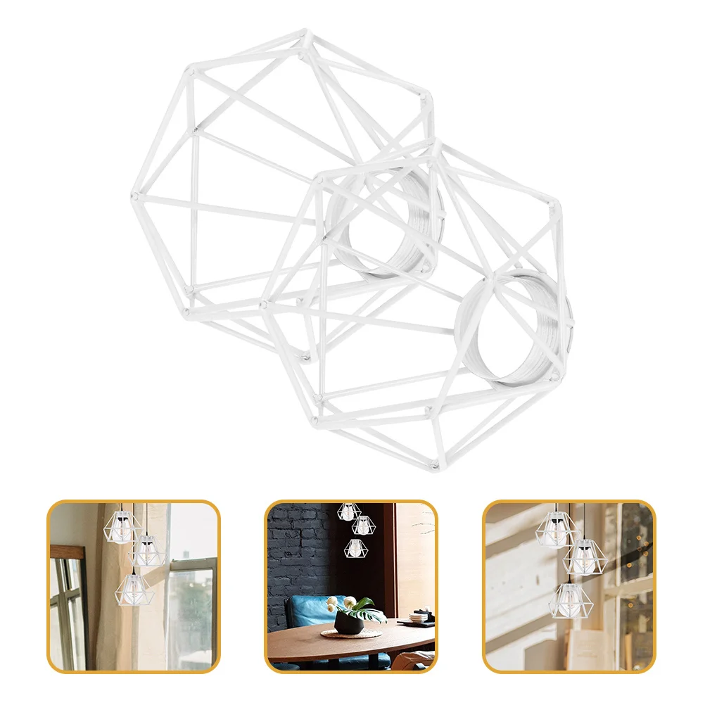 

2Pcs Vintage Metal Lampshade Diamond Shape Pendant Light Cover Durable Hollow Out for Home Office Lighting Lampshade