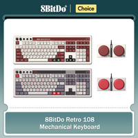 8BitDo Retro 108 Mechanical Keyboard Integrated Numpad, Bluetooth/2.4G/USB-C Hot Swappable Wireless Gaming Keyboard for Windows