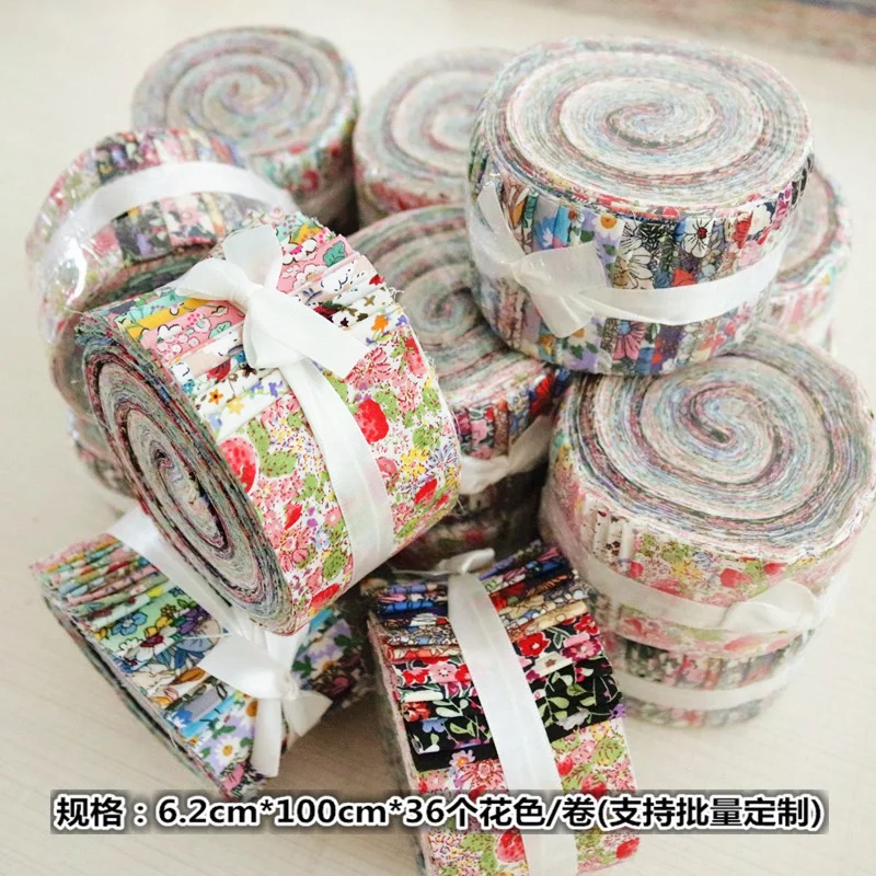 Jelly Roll Fabric, Roll Up Cotton Fabric Quilting Strips, Patchwork Craft Cotton Quilting Fabric