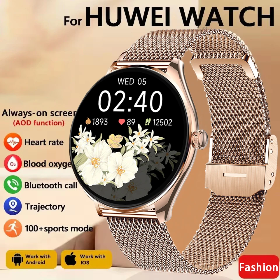 

New Ultra Thin Smart Watch Women 1.38" Full Circle AMOLED Screen BT Call Smartwatch Men Voice Assistant Sports Watches Ladies