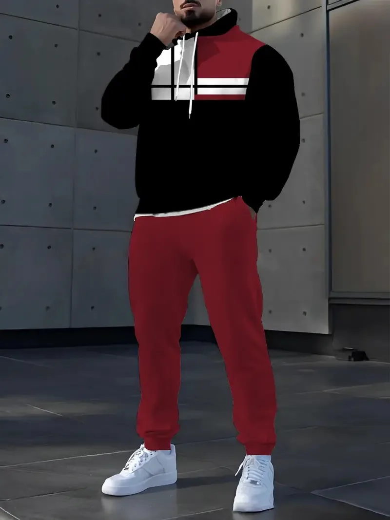 

The new men's sweatshirt set for Spring and Autumn 2025 is comfortable soft casual and fashionable with striped prints