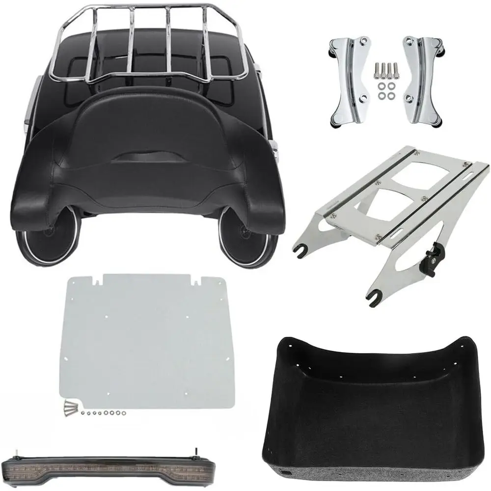 

Motorcycle Trunk Box Backrest Mount Rack Base Plate Speaker Tail Light Dock for 2014-2025 Touring, CVO, Road King, Road Glide, S