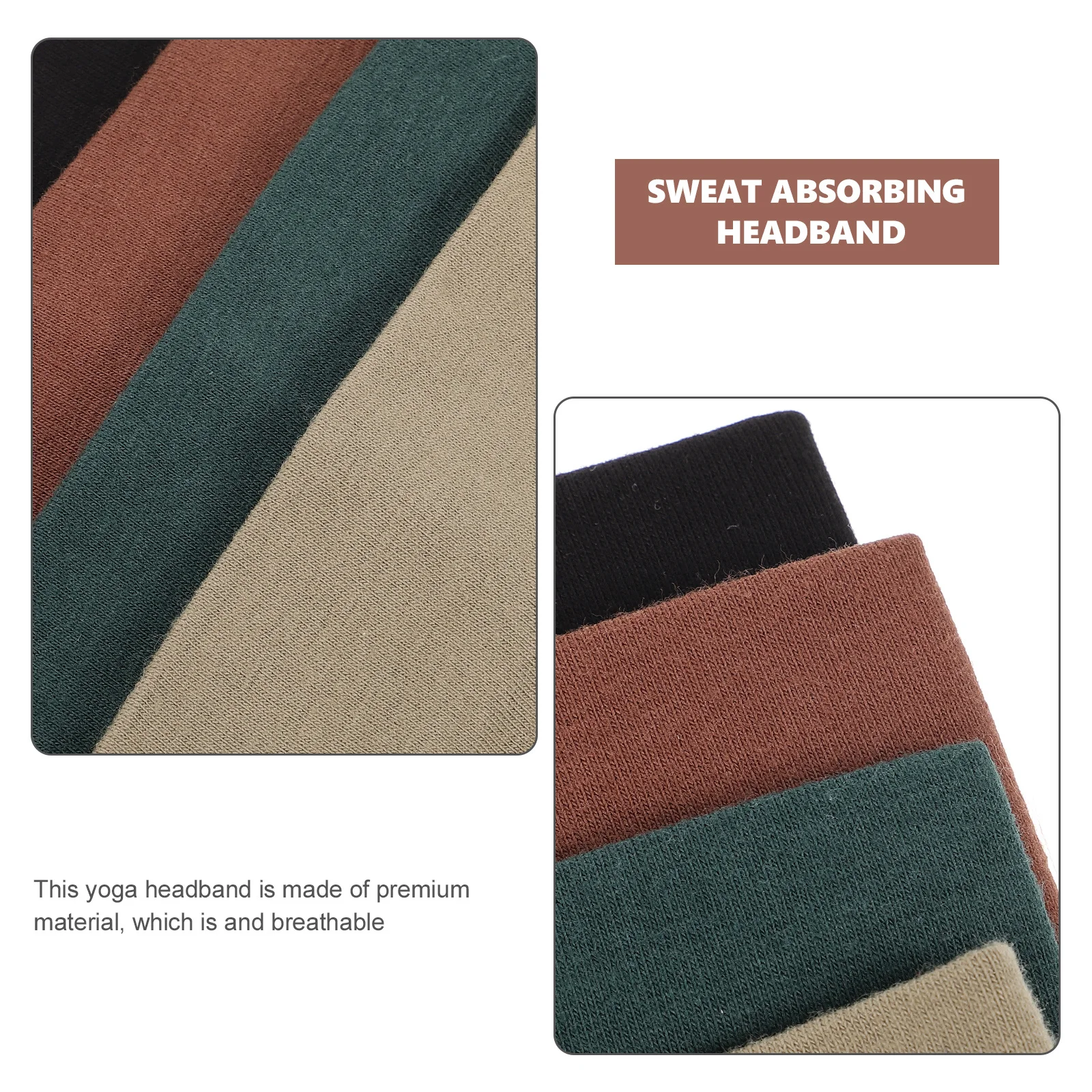 

4pcs Yoga Headbands For Women Elastic Sweat Wicking Headband Sports Running Workout Breathable Athletic Sweatbands Fitness