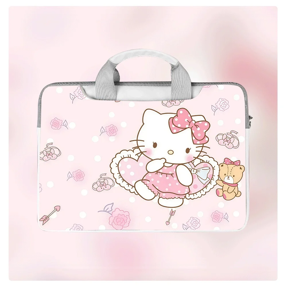 

Сумка для ноутбука Hello Kitty 12, 14, 15, 15,6, 16 дюймов, противоударная сумка через плечо с индивидуальным принтом для ноутбуков Huawei, Dell, HP, Lenovo, чехол для ноутбука, подарок