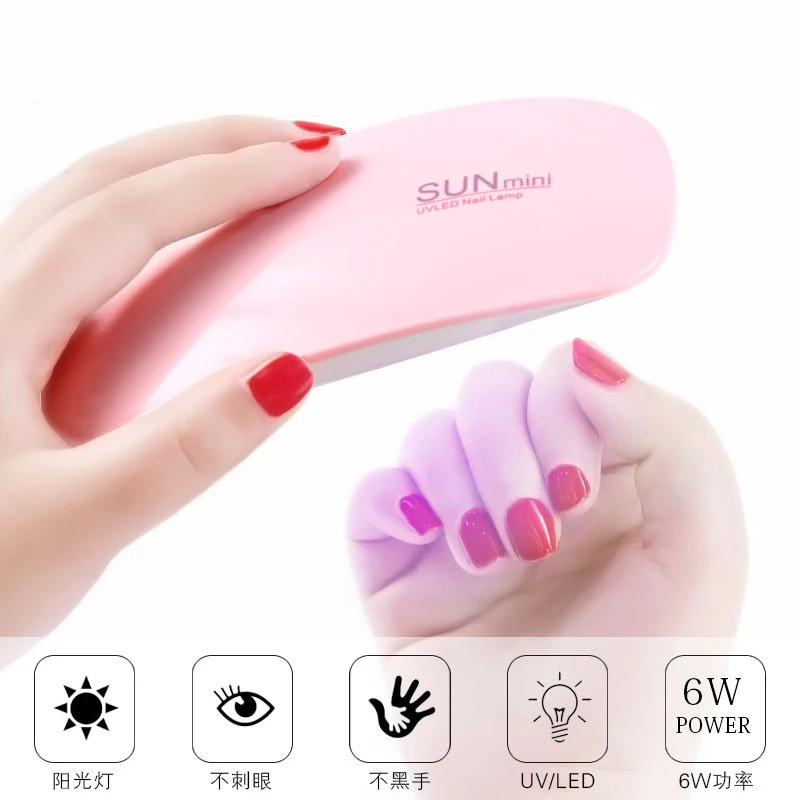 

6W Mini Nail Dryer Lamp Portable 6 LED UV Manicure Machine Nail Gel Polish Home Use For Drying Nails Polish Varnish With USB