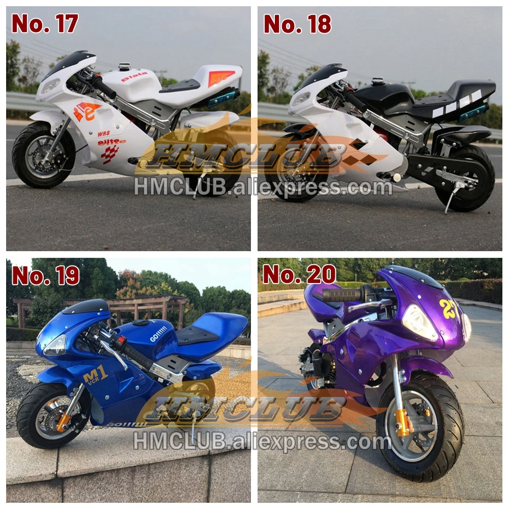 40 Color 49CC 50CC 2Stroke Gasoline Motorcycle Miniature Minitype Microcode Force Power Motorbike Racing Street MOTO Pocket Bike