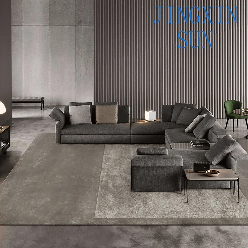 Italian minimalist living room carpet sofa cushion solid color custom wool premium light luxury bedroom bedside blanket new