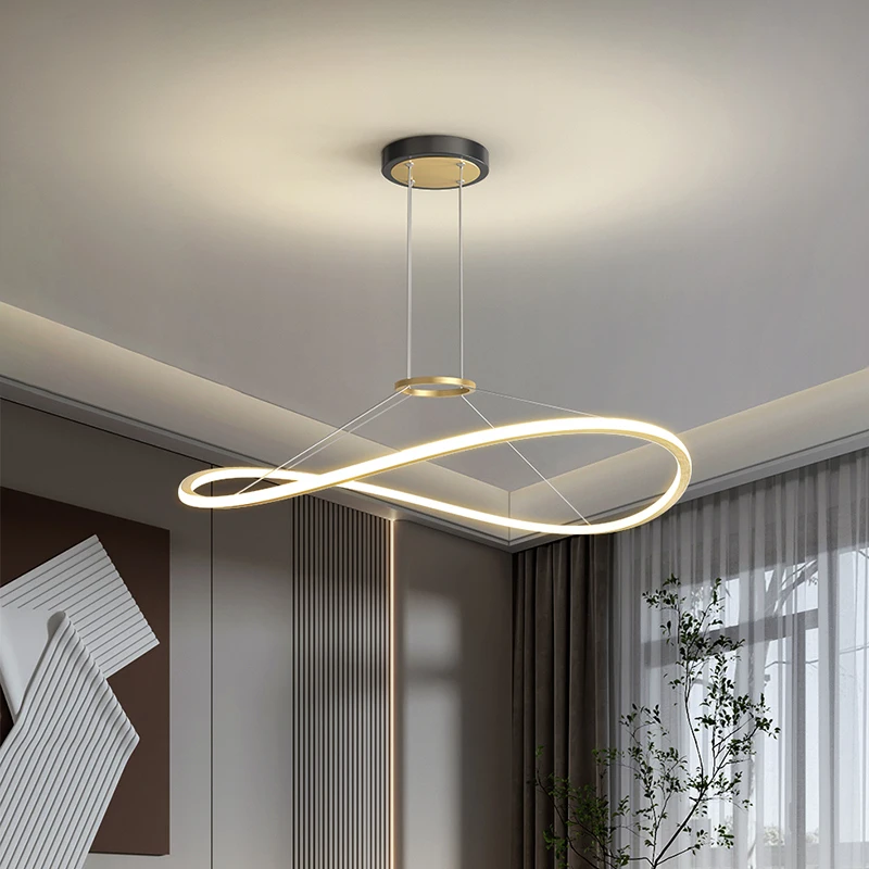 

Modern Minimalist Led Light Dining Table Chandelier Living Room Bedroom Study Ceiling Lamp Household Indoor Decor Lighting Lamp