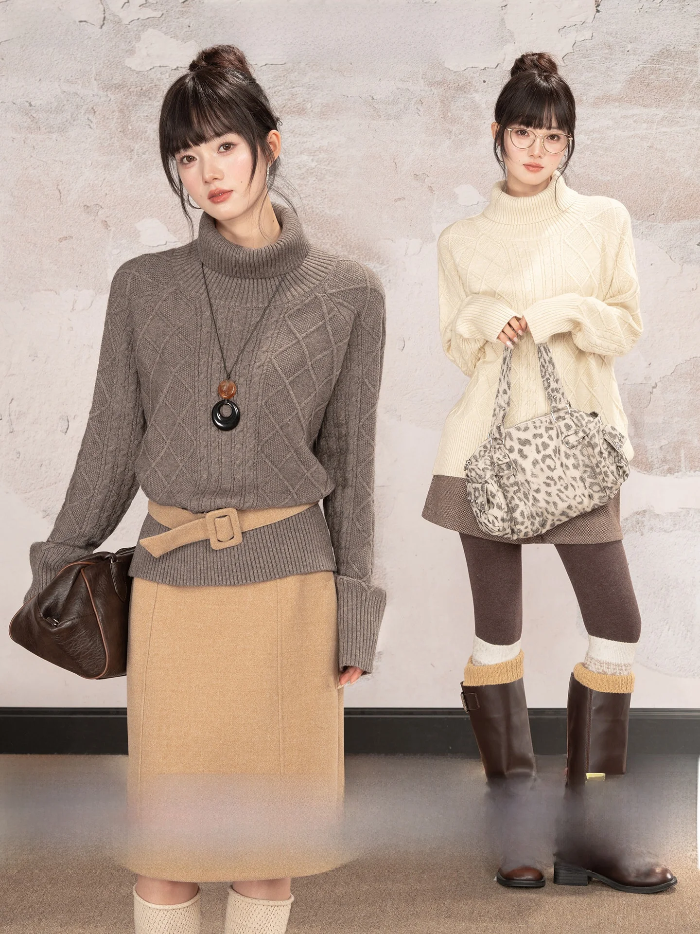 

Loveheynew Women's Thiened High Collar Soft Knitted Sweater Autumn Winter Faion Commute Sle Long Sve Top Base irt