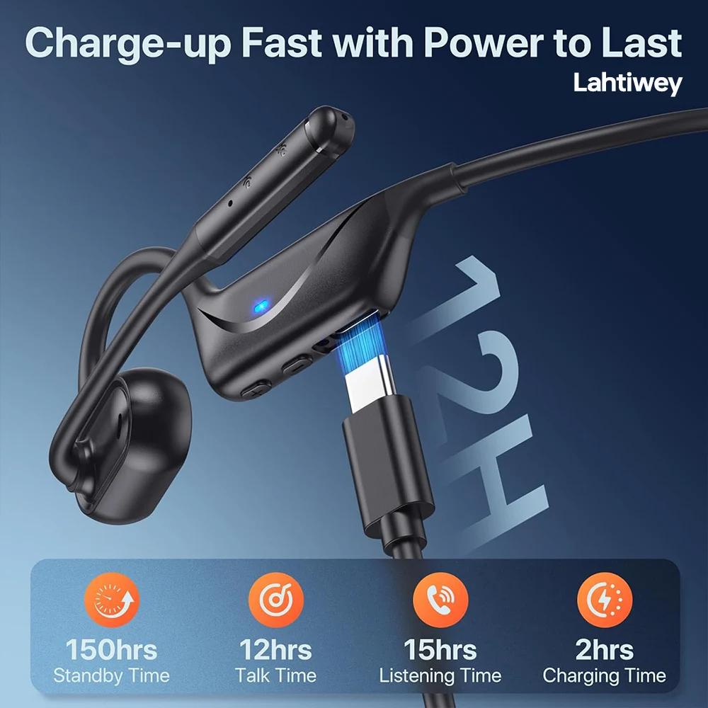 سماعة بلوتوث مع ميكروفون بوم، وسماعات أذن مفتوحة، وسماعات بلوتوث 5.4 مزدوجة الاتصال مع خاصية إلغاء الضوضاء وكتم الصوت #6