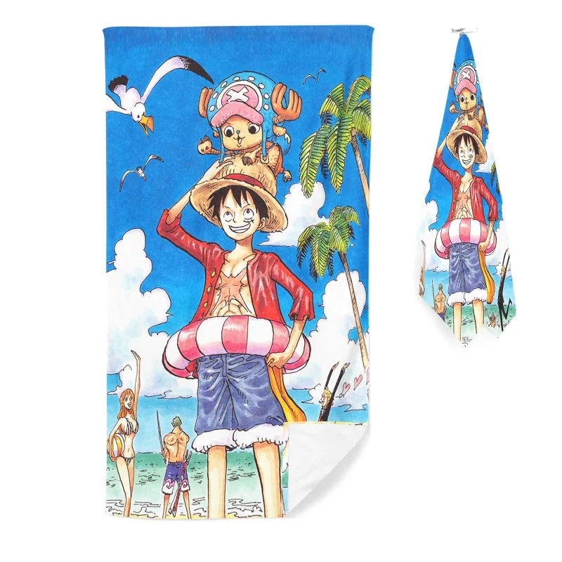 

In Stock Animation One Piece Sunny Ship Luffy Fitness Running Sweat Practical Beach Towel Swimming Bath Towel Anime Model