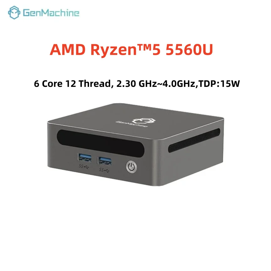GenMachine Mini PC AMD Ryzen 5 5560U Windows 11 DDR4 3200mhz WiFi6  gaming pc Diy Gaming Computer Ordenador Mini Pc Gamer