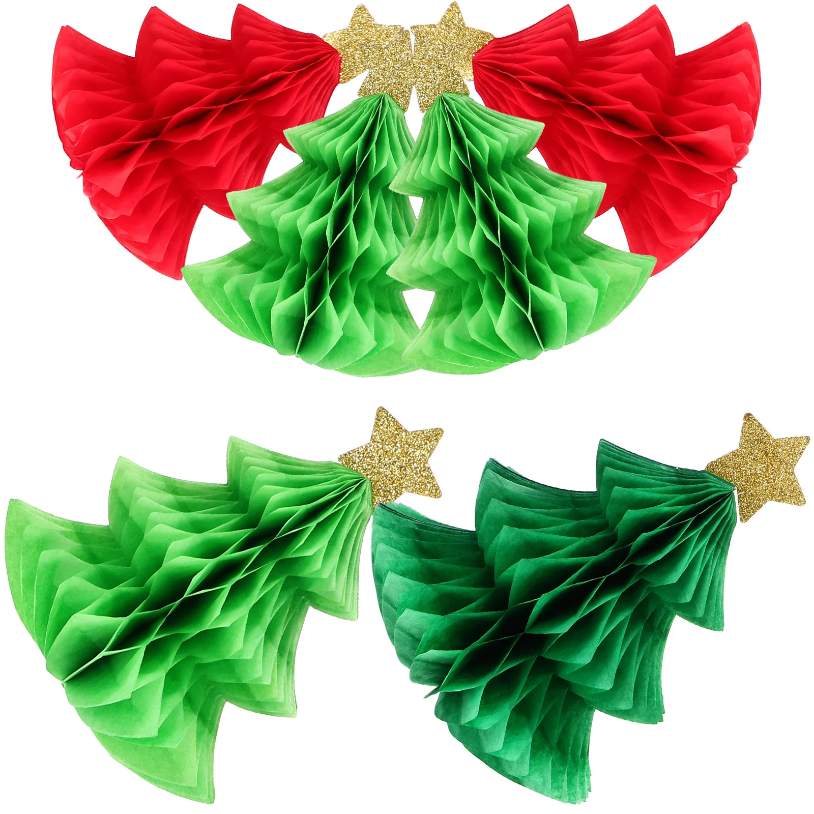 

Xmas Christmas Tree Decoration Ornament Holiday Ornaments for Decorate Honeycomb Hanging Baubles Decorations