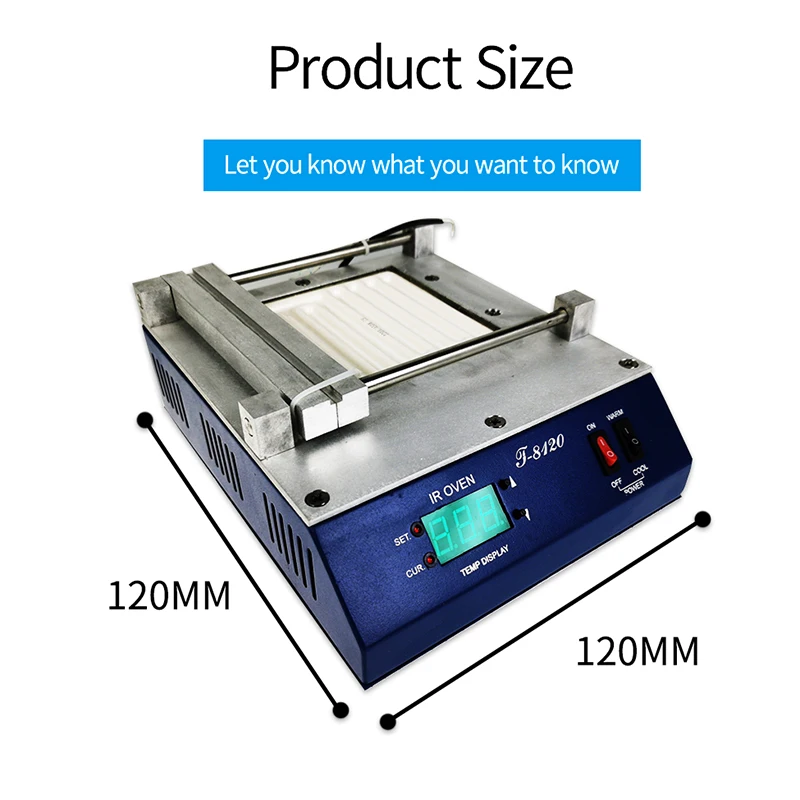 PUHUI T-8120 Preheating Oven T8120 Preheating Plate Infrared BGA Rework Station IRDA Weldering Station Kit Soldering Station