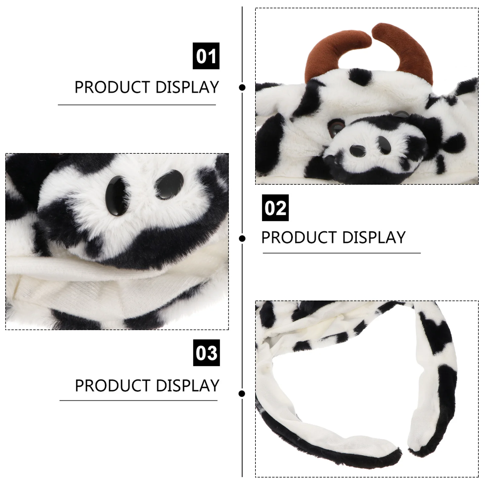 

Luminous Cow Hat Fashionable Party Headwear Unique Ears Moveable for Festivals Ice Skating Snowboarding Cycling