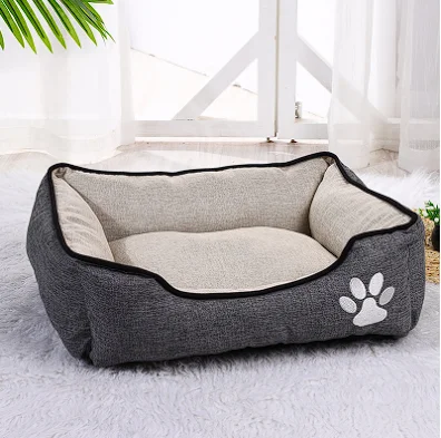 

Summer comfortable and breathable pet kennel non-removable dog bed high-end white cotton-filled soft dog bed