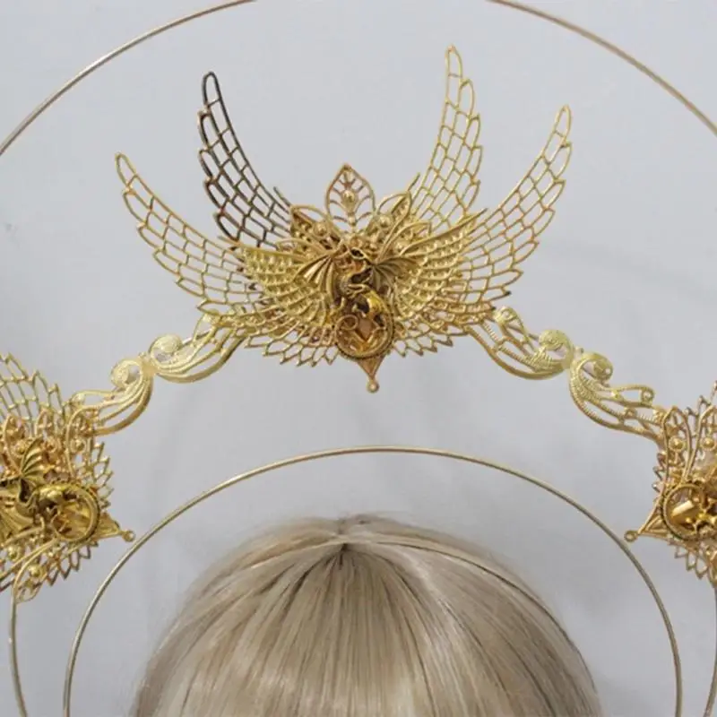 N5KB Crown Vintage Diy Material Crown Flor Flor da cabeça Diy Barroca