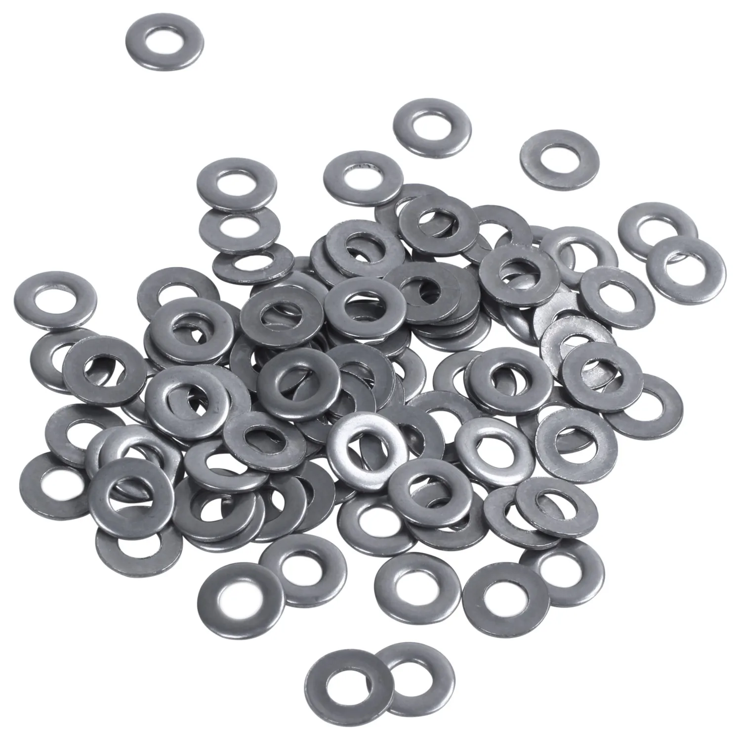 304 aço inoxidável Flat Washer, M3, 3mm, 100PCs