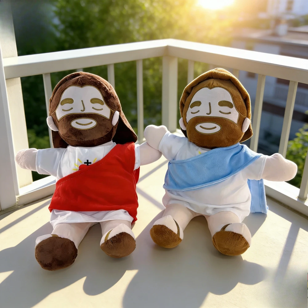 

Новинка 2026: Музыкальная успокаивающая дышащая кукла-Иисус, плюшевая игрушка-компаньон для сна со звуком и светом, праздничный подарок для детей