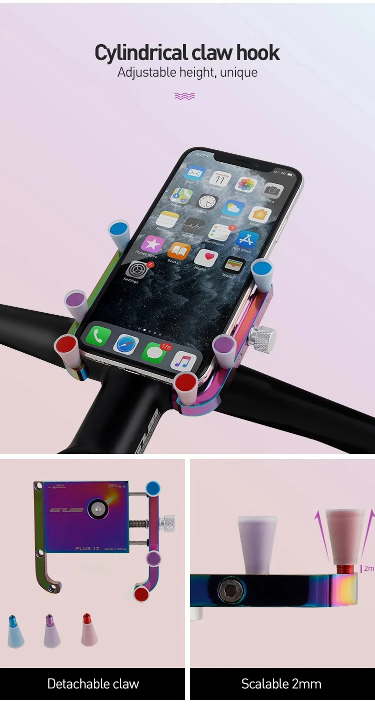 GUB P10 Fahrrad-Telefonhalter, Halterung aus Aluminiumlegierung, Motorrad-Fahrradständer, Halterung, Lenkerclip für 55–100 mm – Detail 25