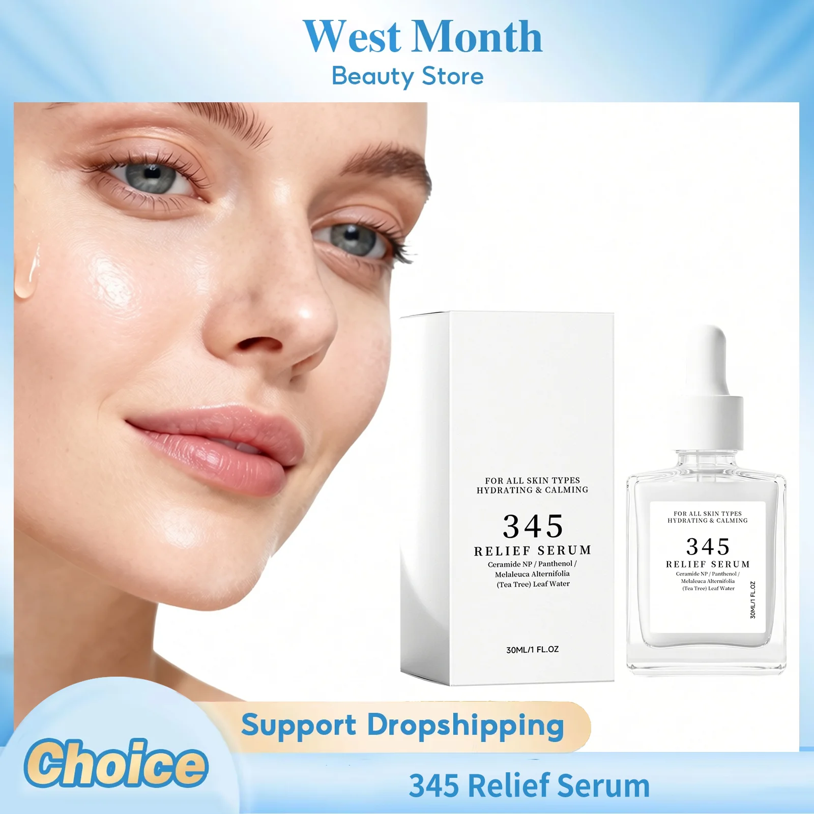 345 Relief Serum Deeply Nourishing Improve Skin Sensitivity Hydrating Calming Skin Soothing Brightening Barrier Repair Skin Care