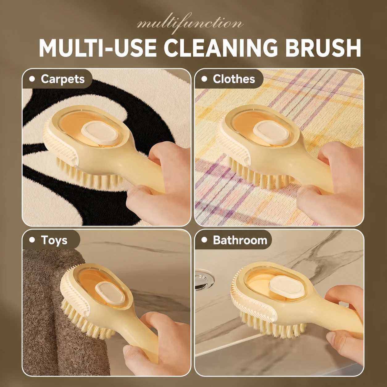 Shoe Brush Built-In Automatic Liquid Brush Footwear Cleaning Brush Soft For Footwear Carpets Cleaning