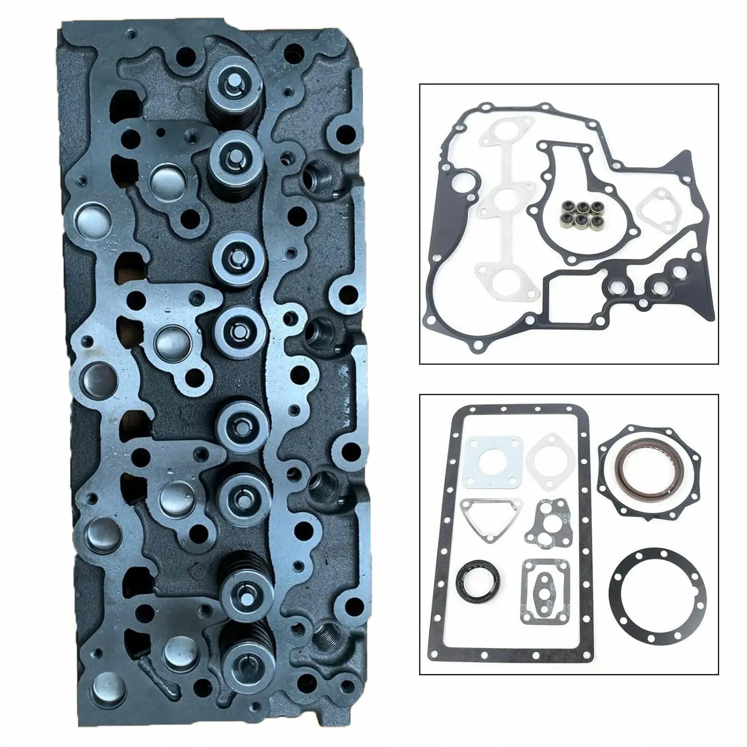 Complete Cylinder Head for Kubota V2203 V2203T V2203E V2203B Engine Complete Cylinder Head with Valves Spring + Full Gasket