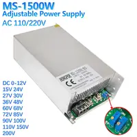 Fuente de alimentación ajustable de 1500W, 0-12V, 15V, 24V, 36V, 48V, 60V, 72V, 85V, 90V, 110V, 150V, 200V, 110/220V, CA a CC, Smps