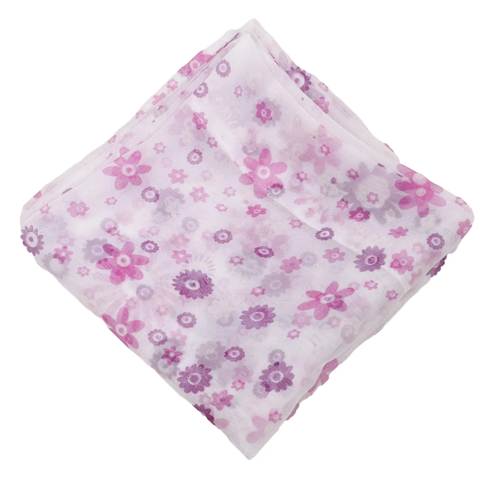 100x200cm Premium Polyester Semi-Sheer Voile Curtains with Tulip Floral Print for Windows Doors Shop Display Natural Light