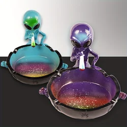 Exquisite Alien Style Resin Ashtray - Portable Starry Sky Ash Tray, Desktop Adornment, Cute Smoking Accessories Gadget for Home.