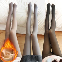 Thermal Stockings Woman Fleece Tights Sexy Winter Warm Pantyhose Translucent Slim Thicken Tights Elastic Velvet Pantyhose Female