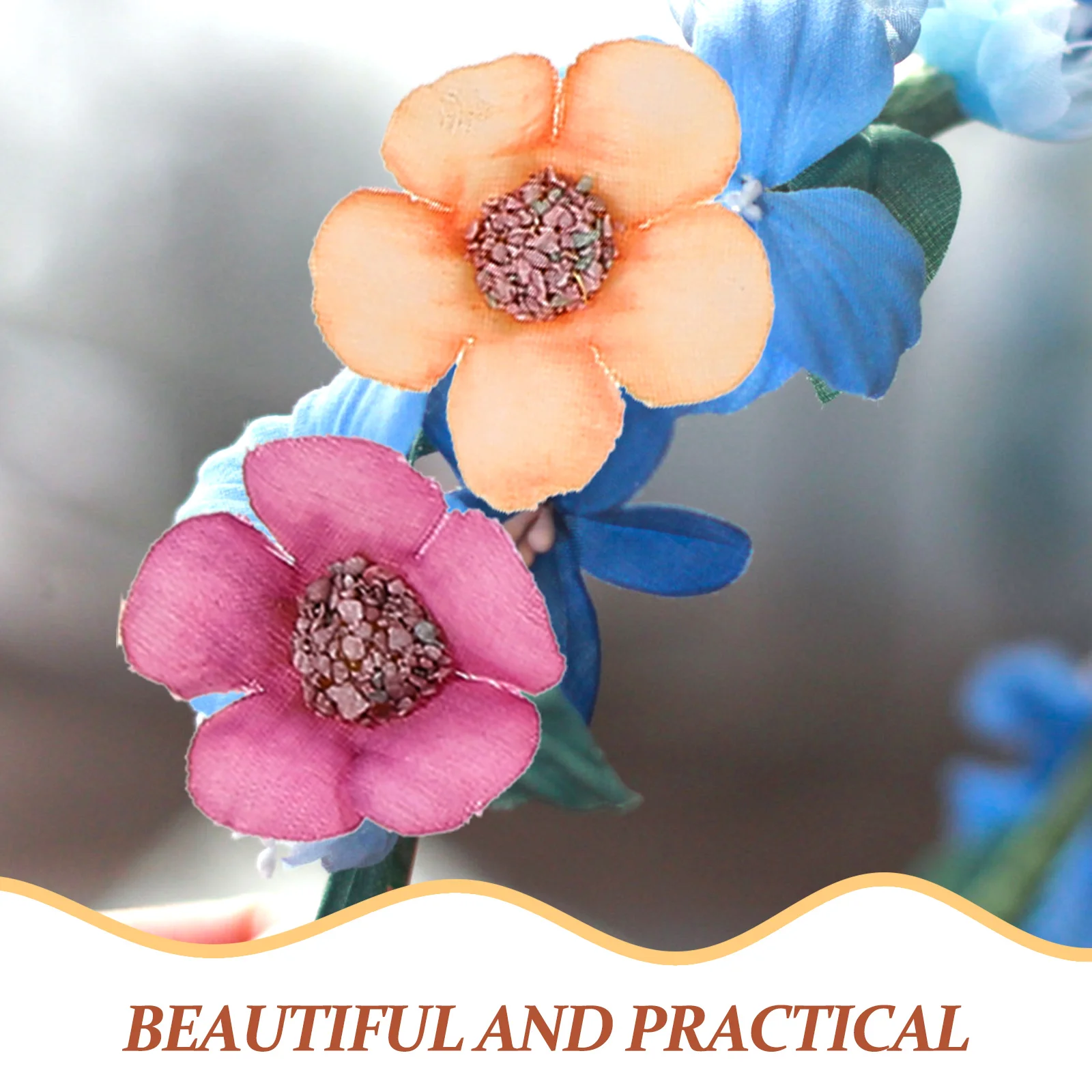 

50 Pcs Mini Silk Flowers Faux Heads Accessories for Crafts Artificial Baby Small Fake