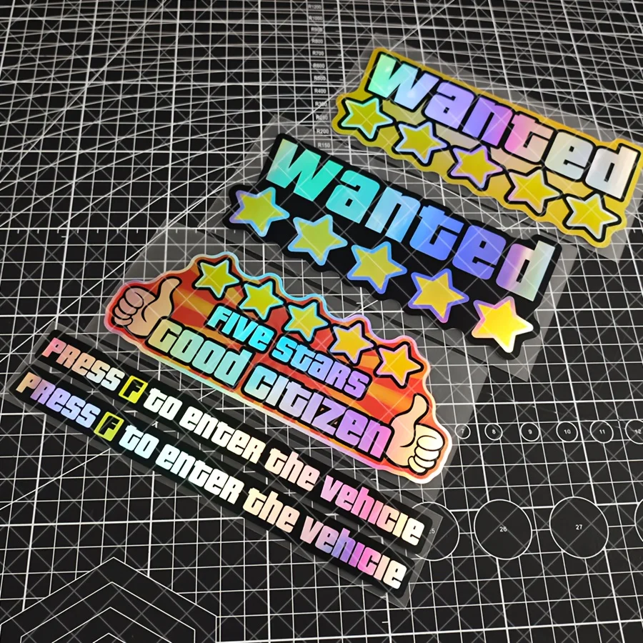 

1PC 18cm Game Themed Holographic Stickers Assorted Funny Designs Waterproof Vinyl Decals for Car Moto Helmet Decor