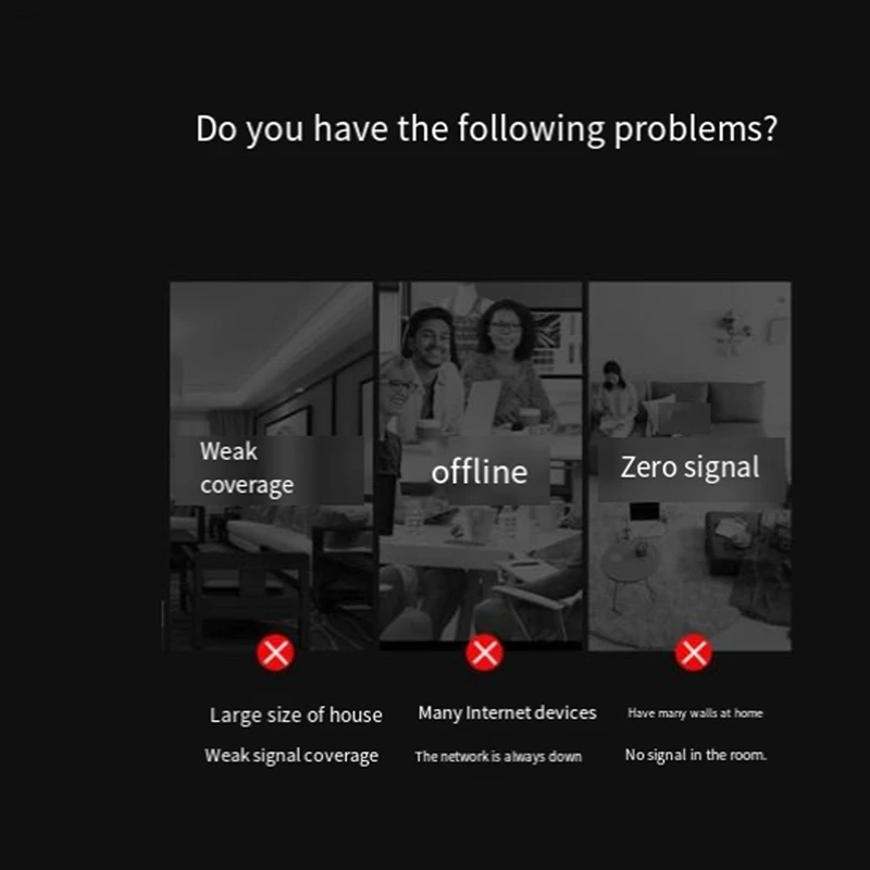 WIFI Router Gigabit Wireless Router 2.4G/5G Dual Band WiFi Router with 6 Antennas WiFi Repeater Signal Amplifier-White-A09I