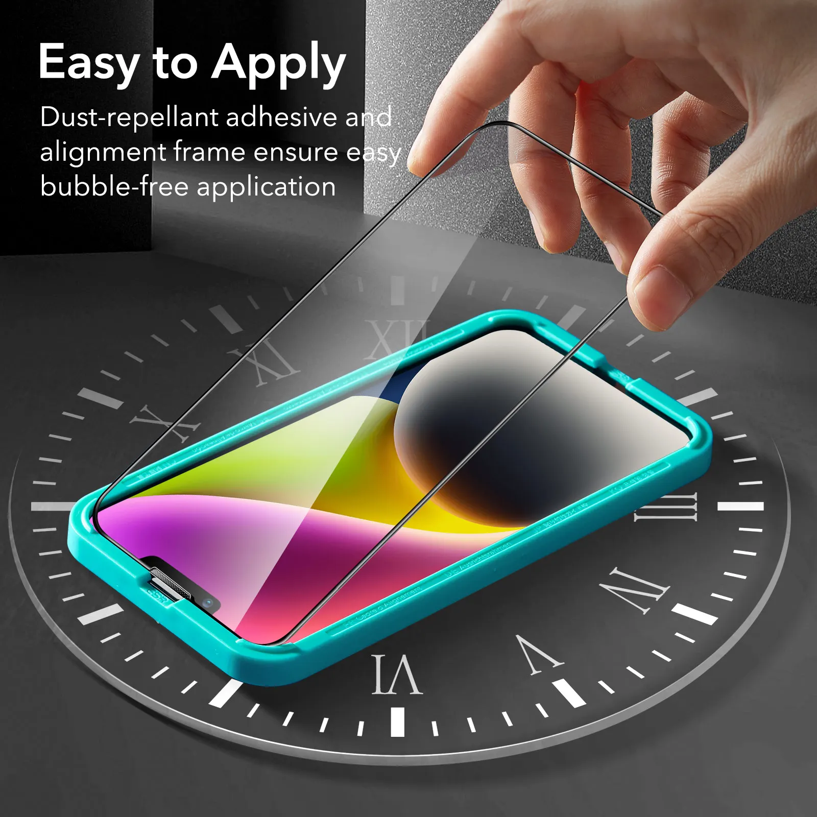 ESR Armorite Screen Protector for iPhone 14 Glass for 13 Pro Max for iPhone 13 Pro With earpiece dust Protection Black Edge Film