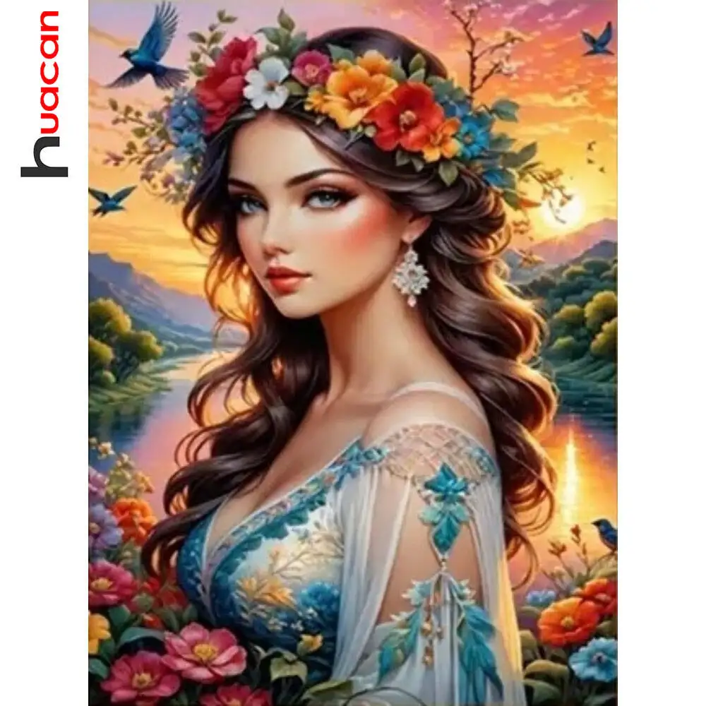 Huacan 2025, neue Kollektion, Diamant-Gemälde, Delphin, Himmel, Diamant-Stickerei, Meer, Sonnenuntergang, Mosaik, Kunst, Dekoration, Gemälde
