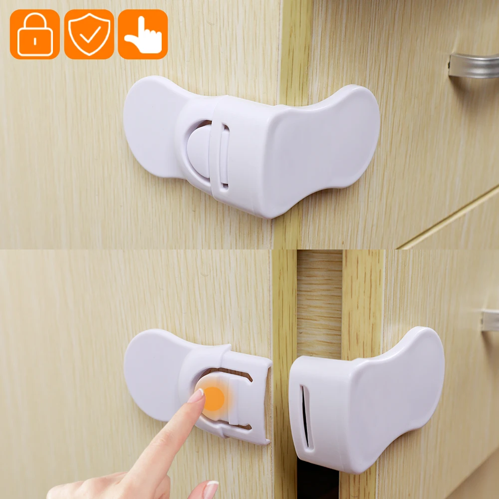 1-5pcs Baby Multifunctional Safety Locks Anti-opening Cabinet Open Glass Cabinet Safe Lock Anti-clip Hand Door Lock Fixing Clips