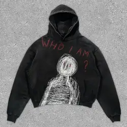 Oversized Soul Print Hoodies Women Tops tracksuit men Couples Harajuku streetwear men Sweatshirt Goth Y2k Clothes men clothing