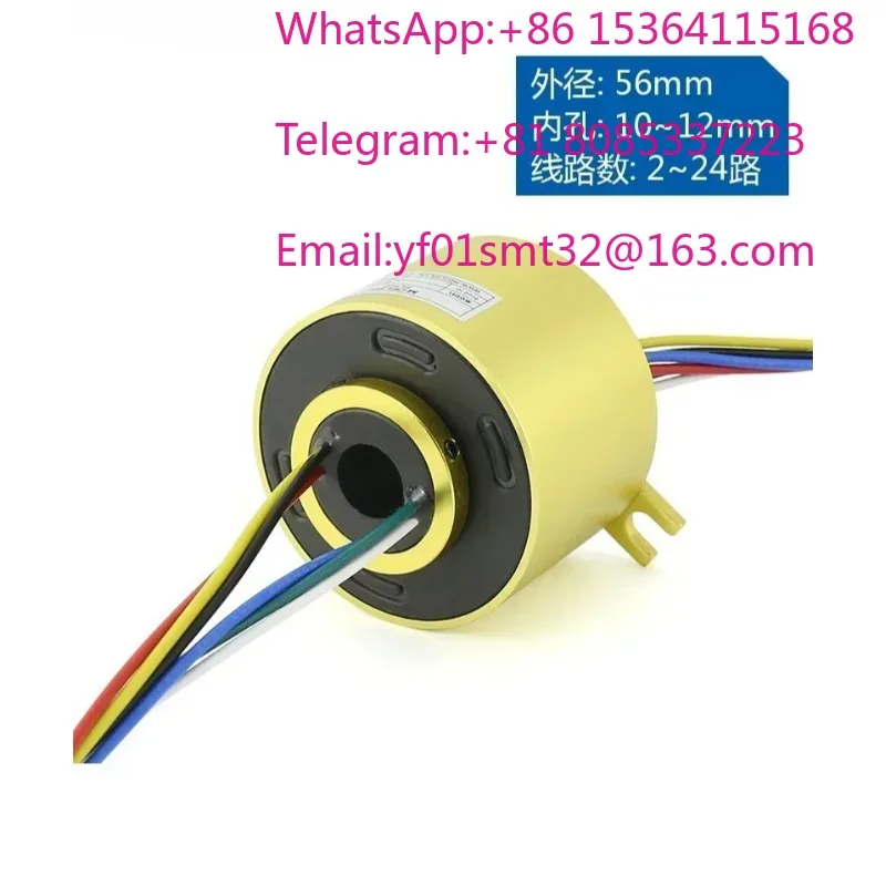 360 rotating slip ring, inner hole 10 12.7mm outer diameter 56mm current collector ring 2 4 6 8 10 12 channels