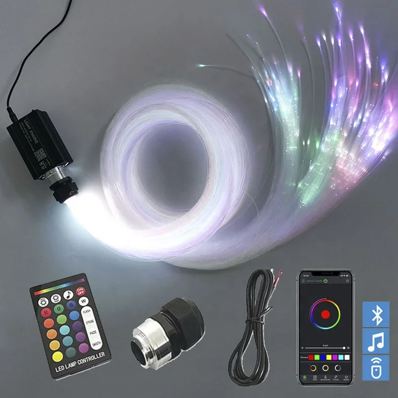 

12v 16w APP RGBW Car Roof Starry Sky Light Engine Kit LED Fiber Optic Star Light Ceiling Lights