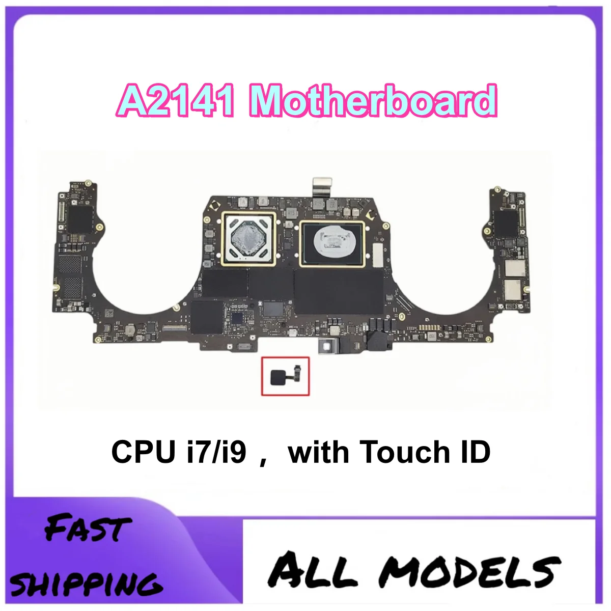 

820-01700-A/05 A2141 Motherboard For MacBook Pro 16" A2141 Logic Board With Touch ID i7/ i9 512GB 1TB 2019 Year