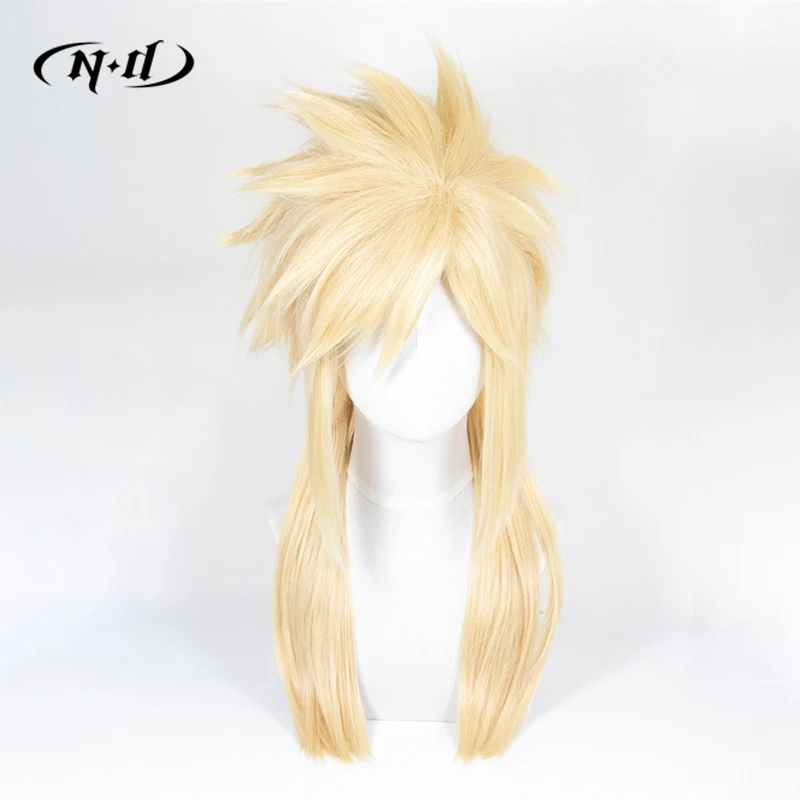 ND Cloud Strife Cosplay Wigs Game Cosplay Blonde Hair Wigs Hairpiece Heat Resistant for Game Comic Con Coser Costume Theme Party