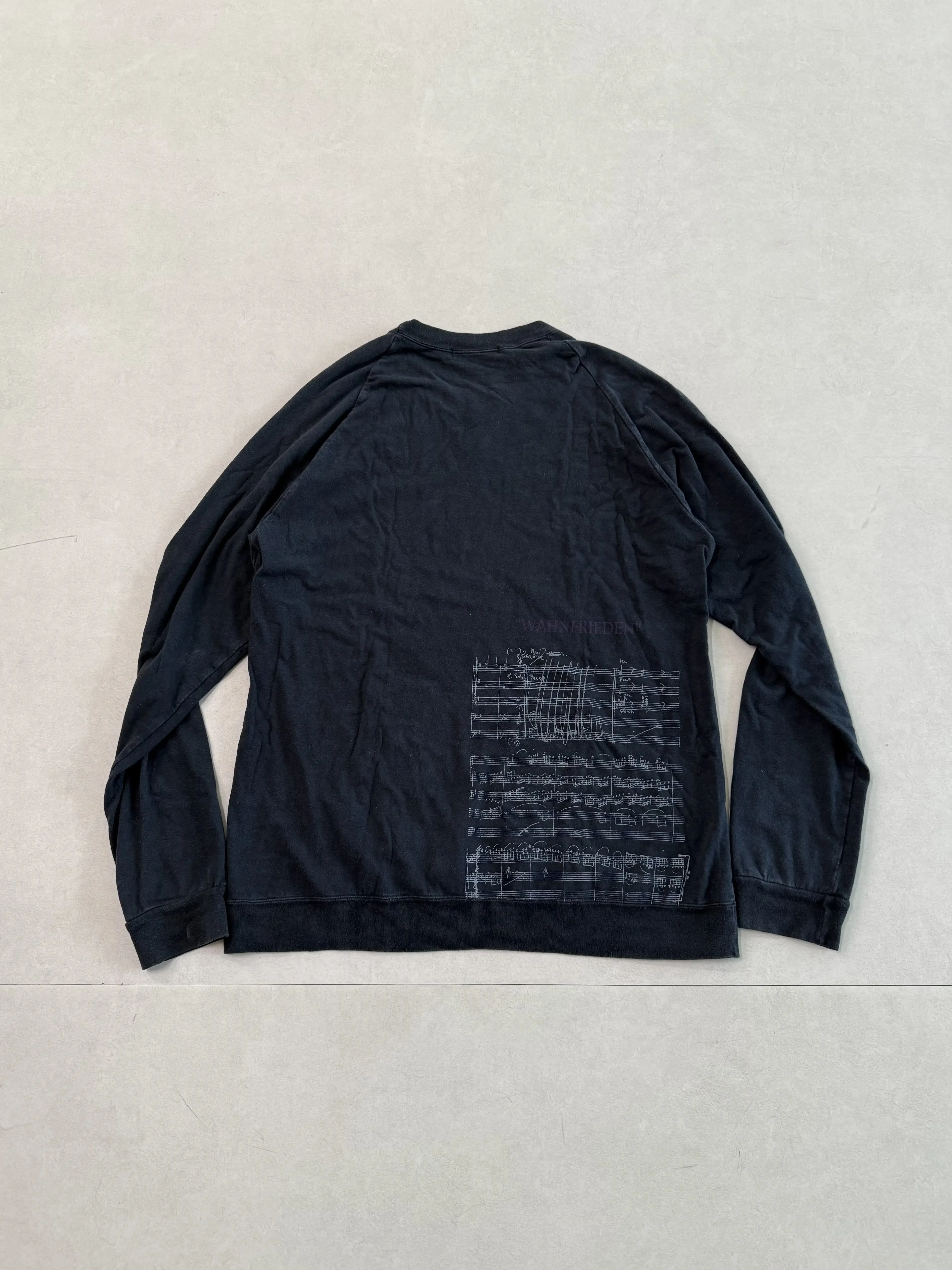 Under06ss Klaus Portrait Sheet Print Crew Neck Pullover Long Sleeve Tee