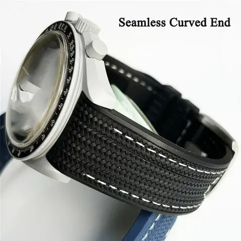 För Swatch X Omega Joint MoonSwatch 20mm Snabbkopplingsrem Herr Dam Böjd Ändvävd Silikon Gummi Klockarmband Verktyg 10 best sales 20 mm klockarmband med böjd ände - №2