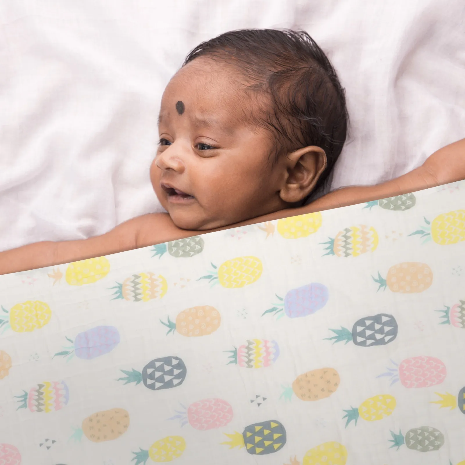 

Детское одеяло-пеленка 70x90 см для младенцев и малышей, для купания и пляжа, с узором ананас, из безопасного материала, для сна и путешествий новорожденных