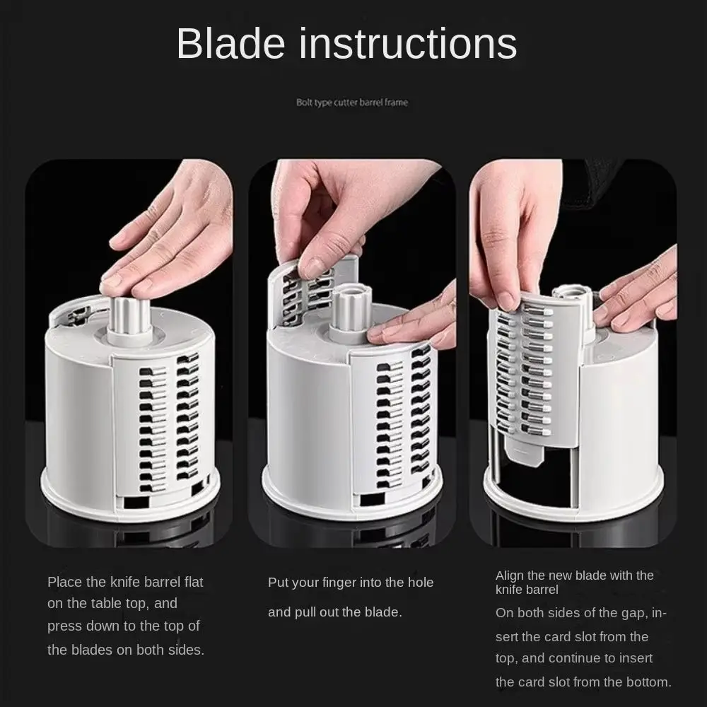 

3 in 1 Hand-Crank Vegetable Slicer Vegetable Shredder Labor-saving Rotary Cheese Grater Plastic Manual Ice Shaved Machine